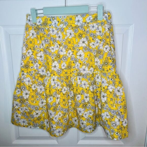 Modcloth Days in Doll Valley Tiered Skirt Yellow Skater Mini Tiered 8 NWT - Picture 9 of 12